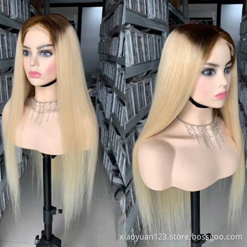May queen Straight Hair 613 Blonde  Brazilian Raw Hair HD Transparent Frontal Wig Human Hair Wigs Lace Front for Black Women